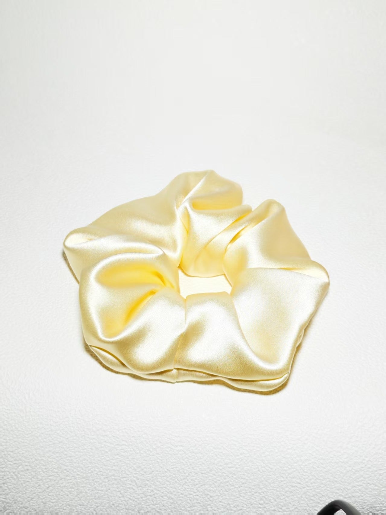 Noir Silk Scrunchie Medium