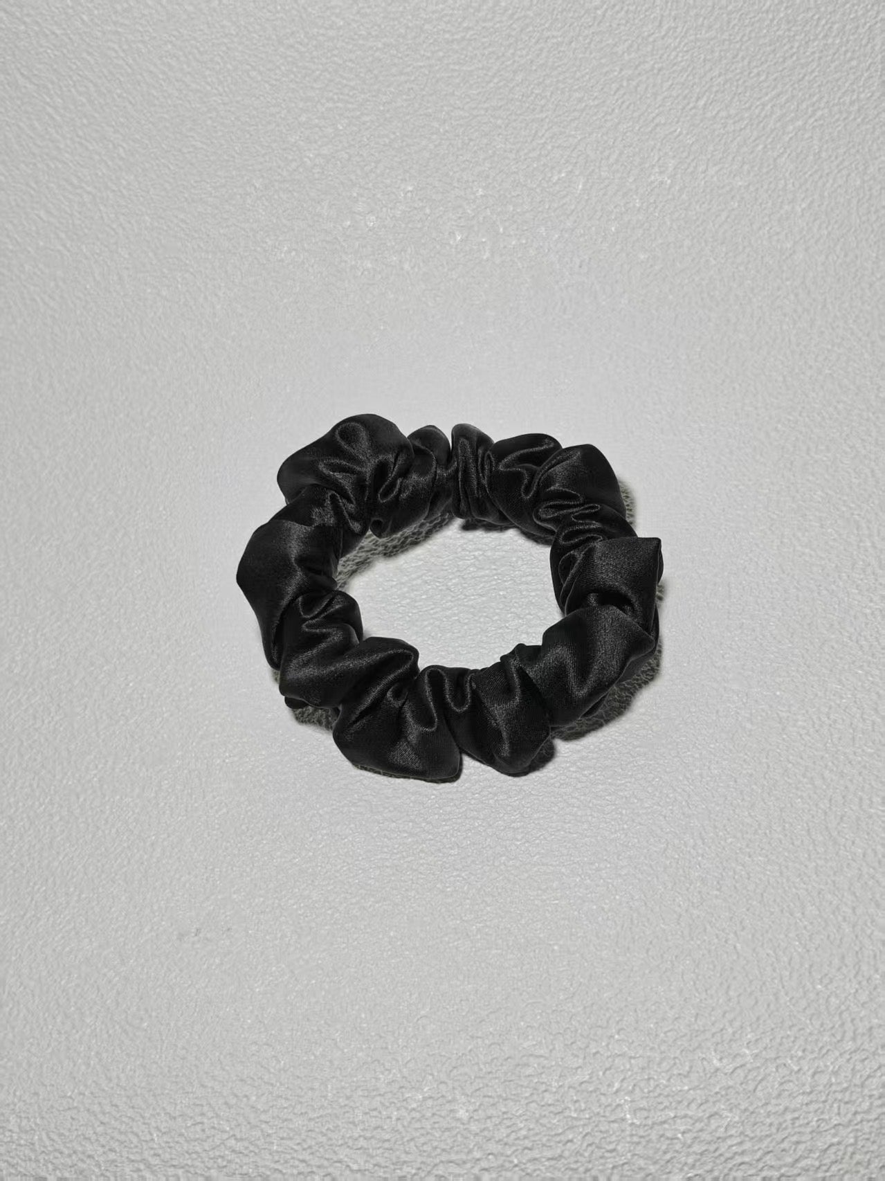 Noir Silk Scrunchie Small