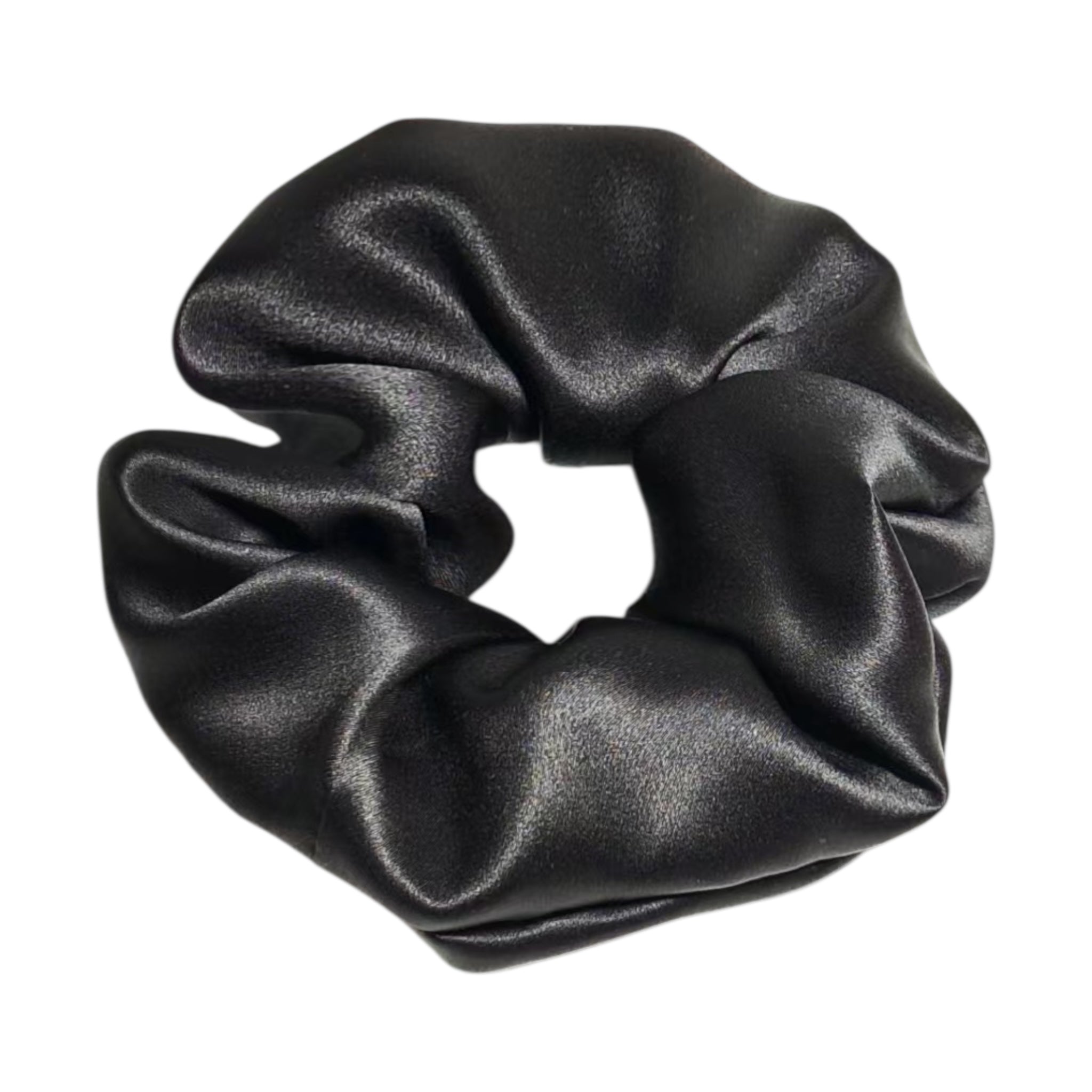 Noir Silk Scrunchie Medium