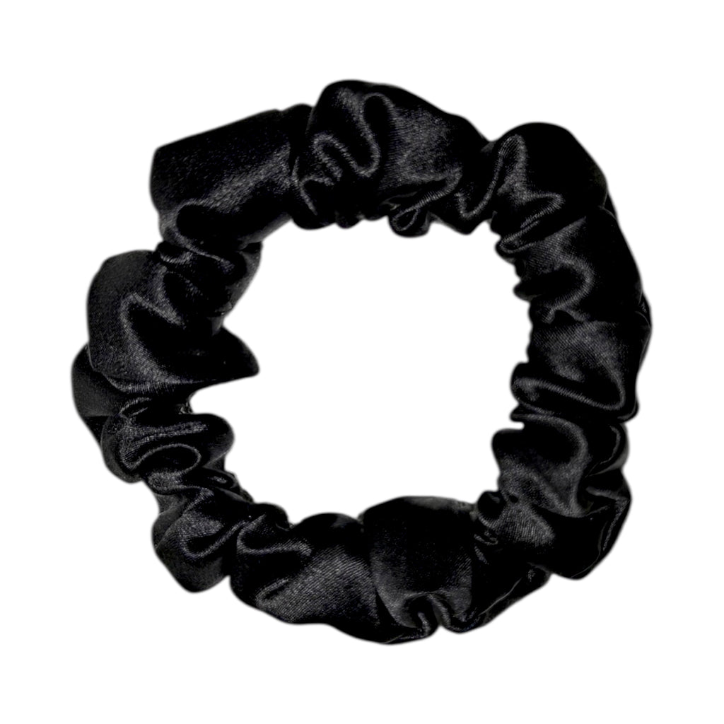 Noir Silk Scrunchie Small