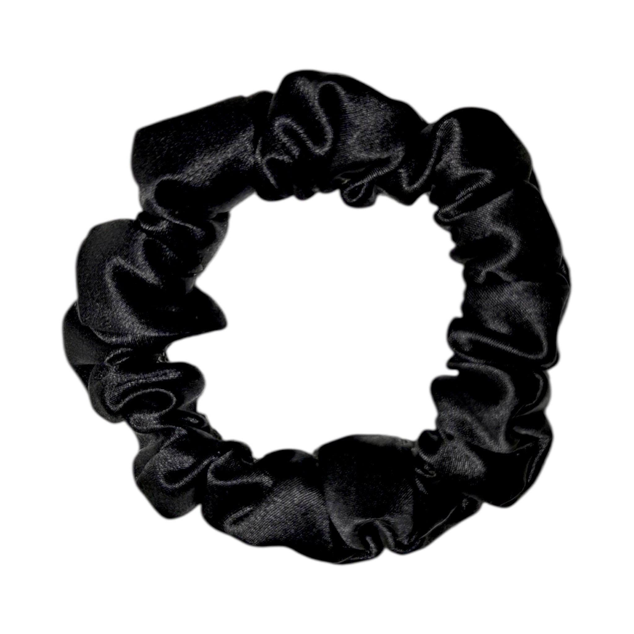 Noir Silk Scrunchie Small