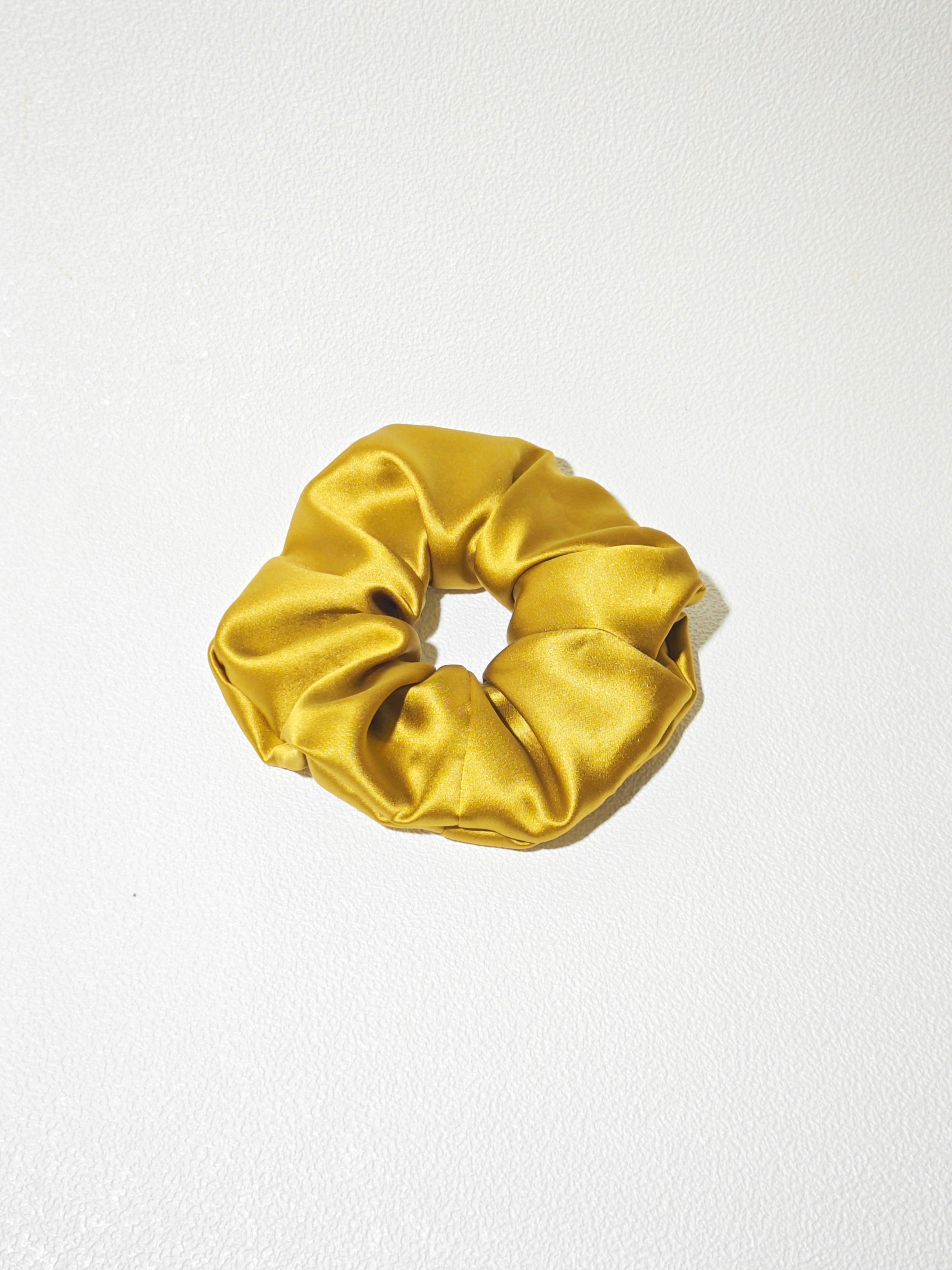 Noir Silk Scrunchie Medium