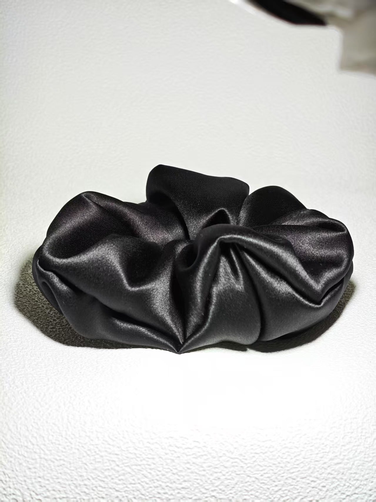 Noir Silk Scrunchie Medium